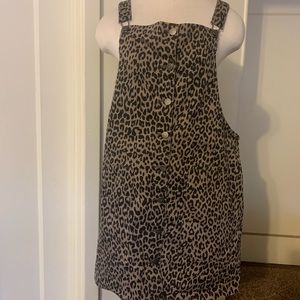 SO Animal Print Overall Dress with Pockets